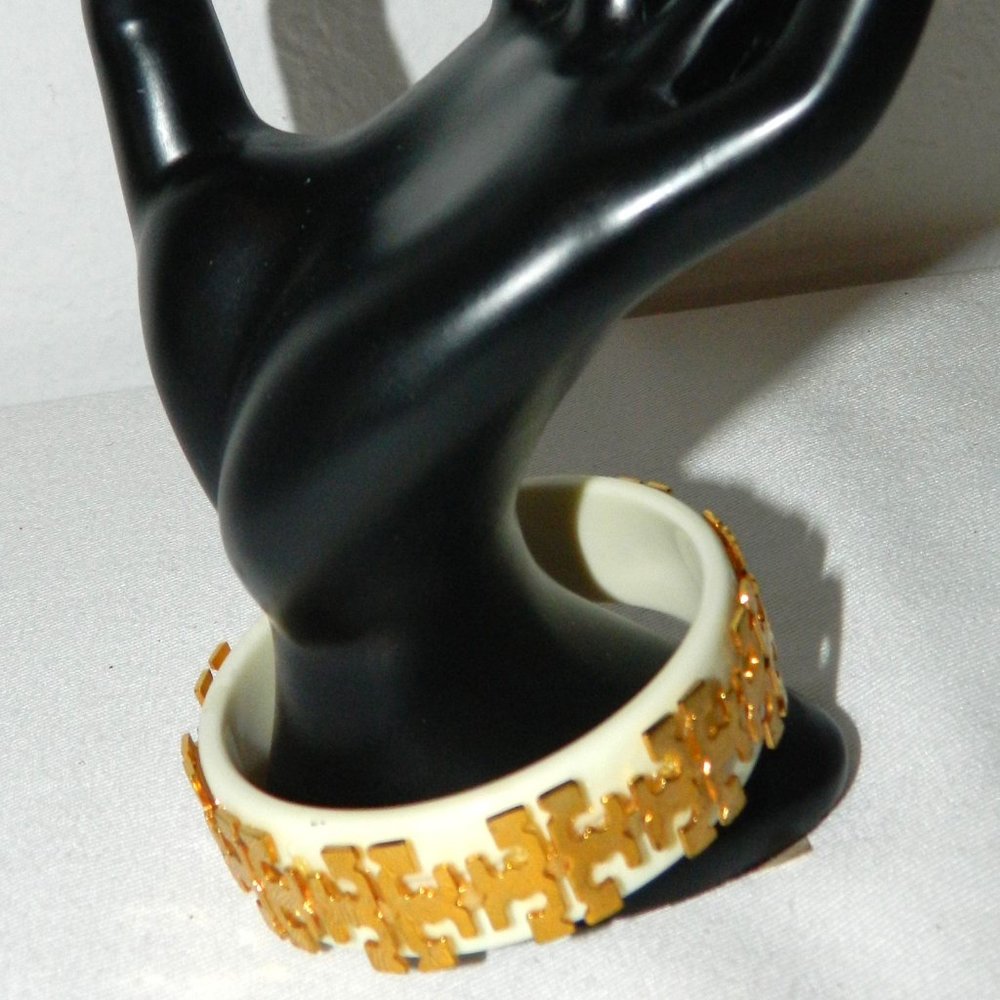 Tory Burch Logo Lucite Bangle Bracelet